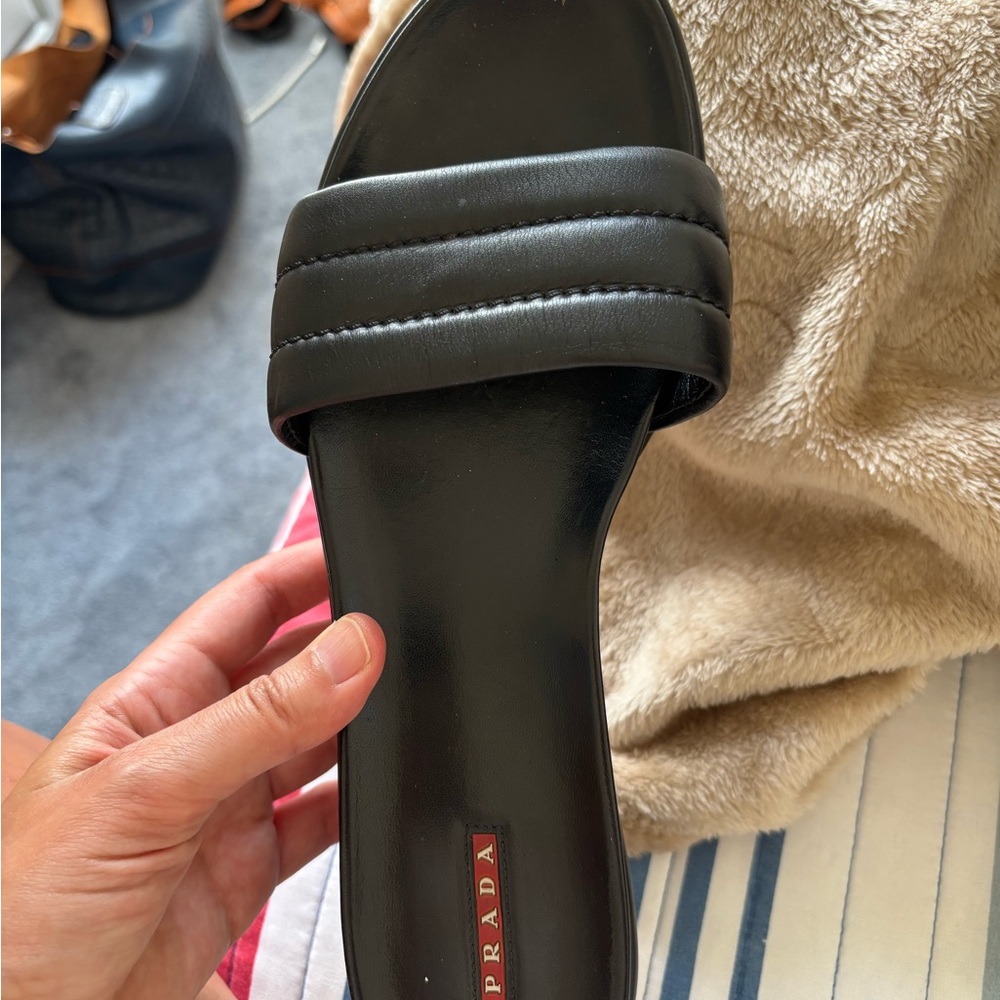 Prada Black Slide Sandals - Picture 7 of 8